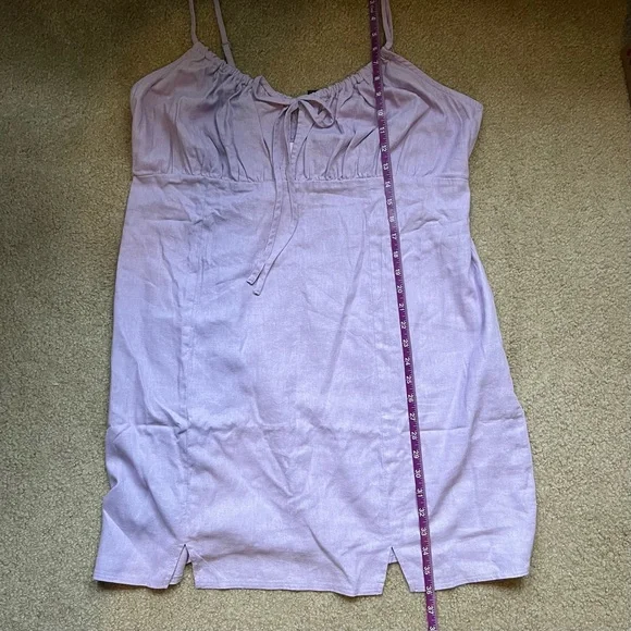 Wild Fable Women’s Ruched Linen Slip Dress Lavender NWT Target Plus - Picture 8 of 10